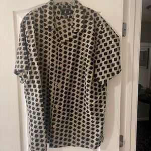 Banana Republic Black and Tan Button Down Shirt